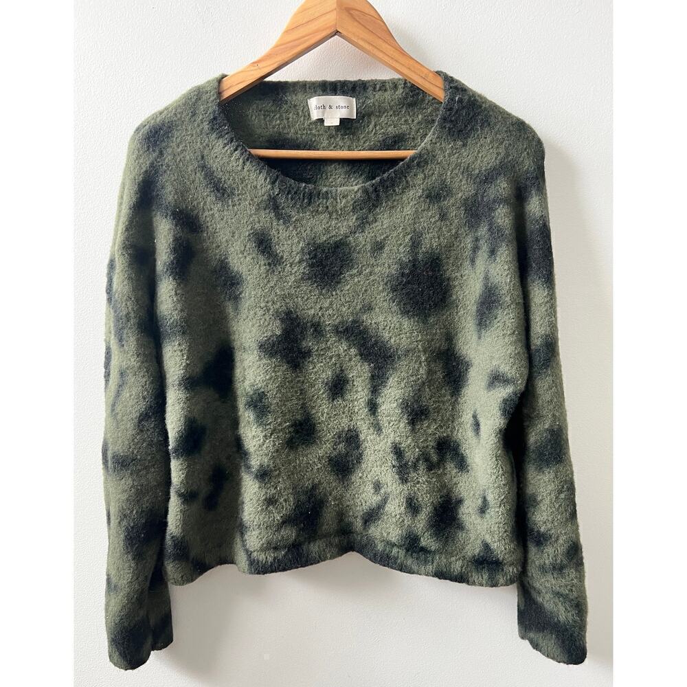 Cloth & Stone green & black sweater women's size large